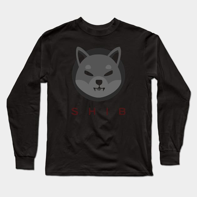 SHIB Night mode v1 Long Sleeve T-Shirt by Stickernomicon